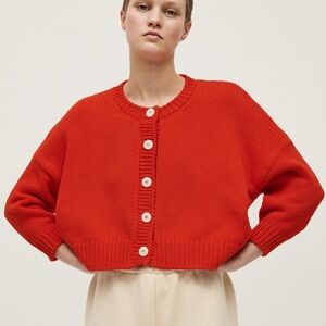 Babaa Red Women's Cardigan